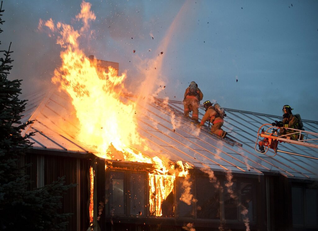 Fire Fighters fighting a fire