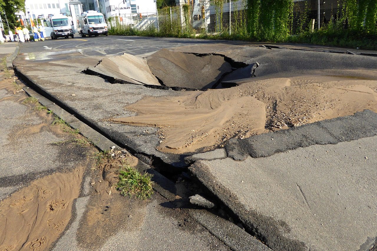 Sinkhole from Broken Pipes